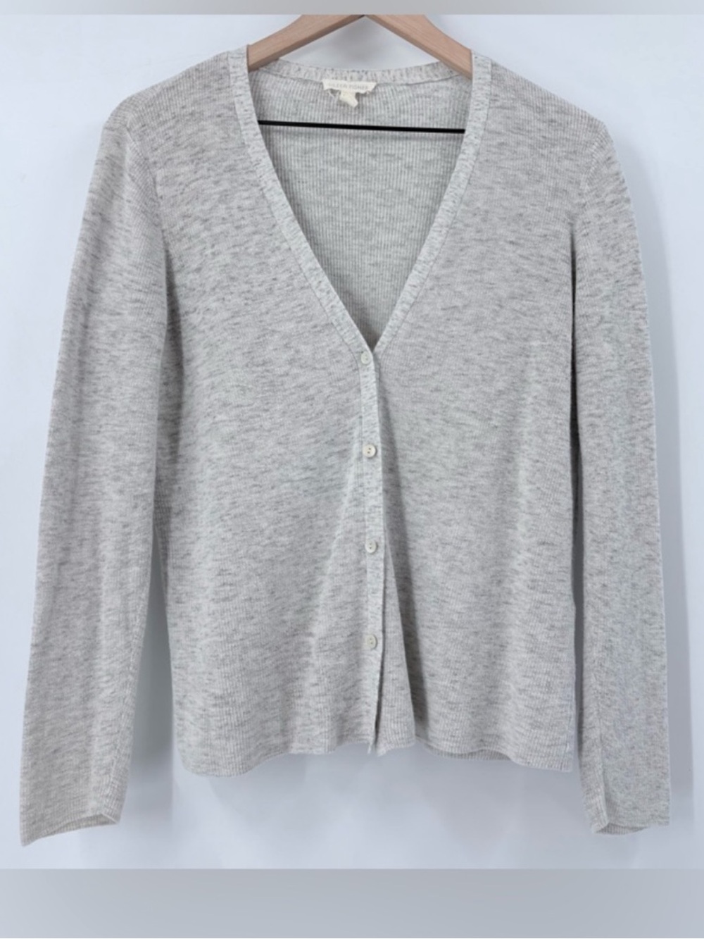 Eileen Fisher Light Gray Button Cardigan S